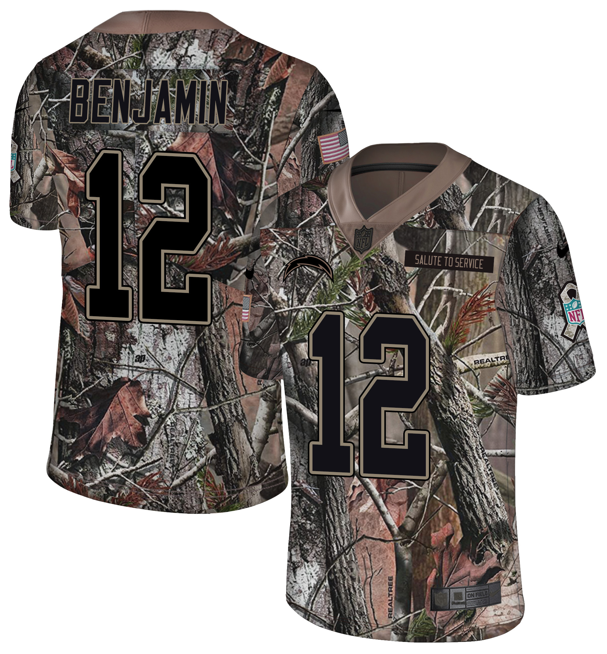 Los Angeles Chargers #12 Travis Benjamin Camo Realtree Rush Limited Stitched NFL Jersey